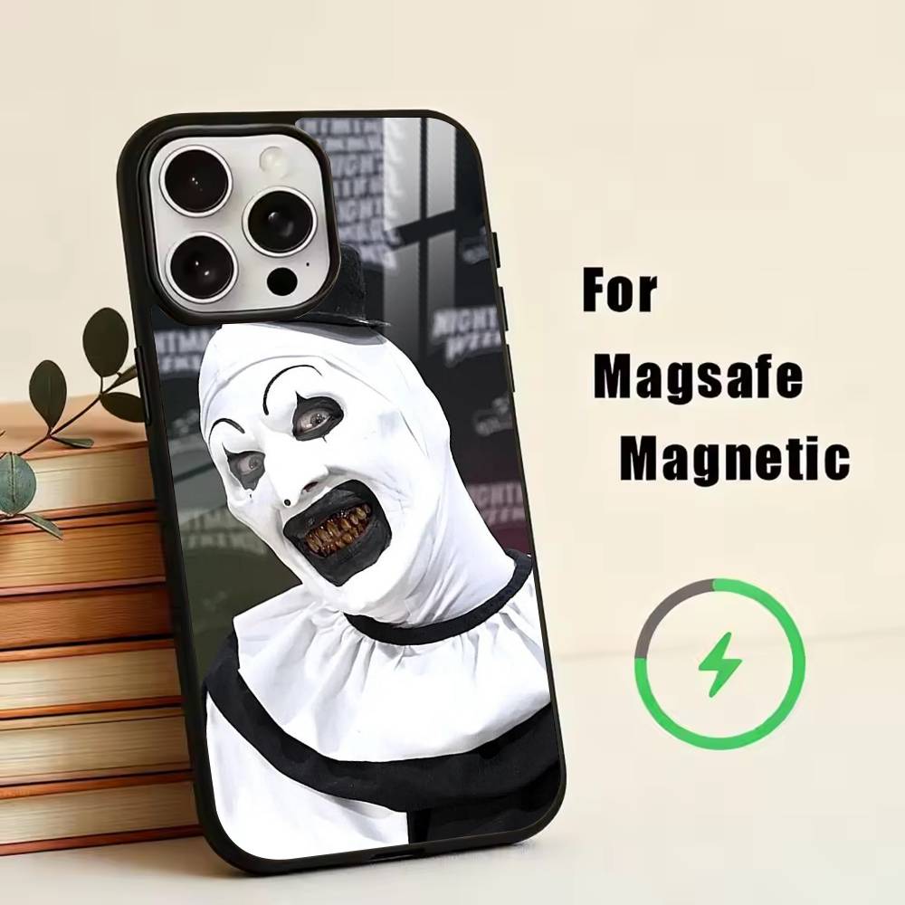 Gothic-Terrifier-Art the Clown Phone Case For iPhone17,16,15,14,13,12,11 Plus,Pro Magnetic For Magsafe Wireless Charging