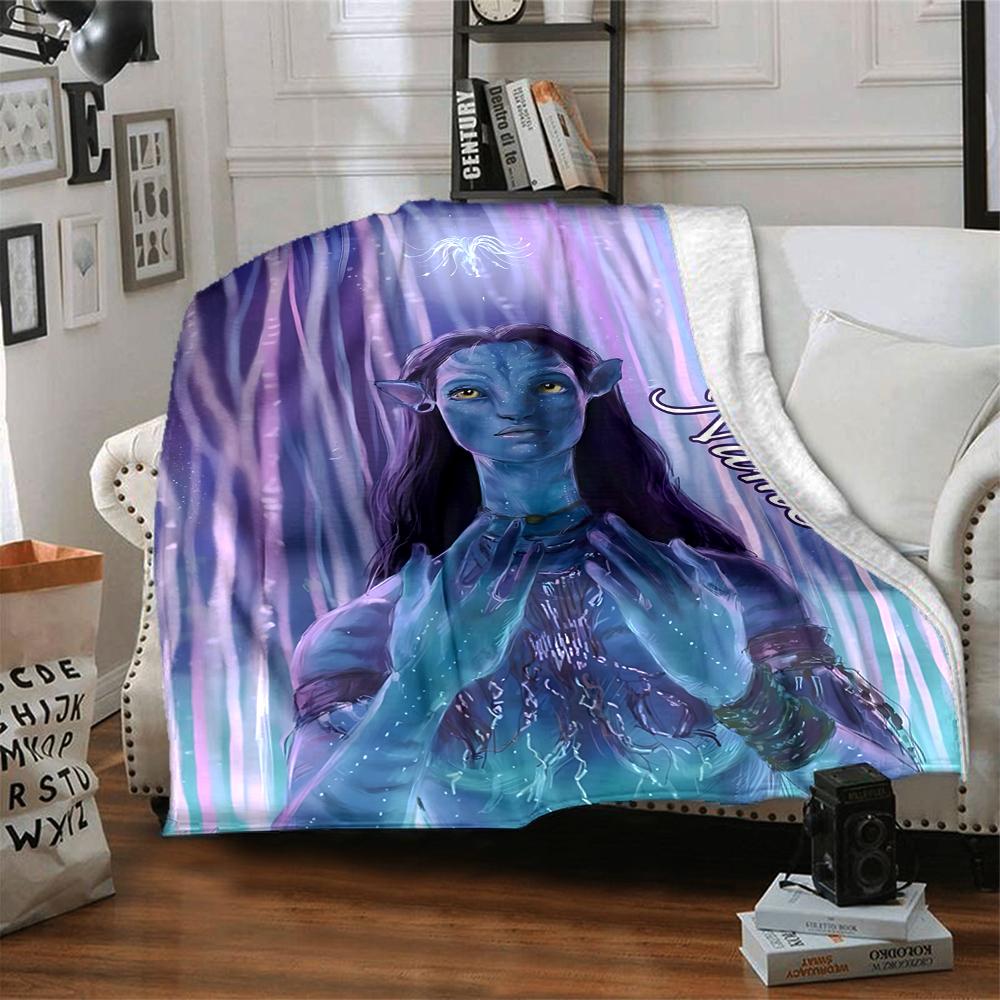 Custom Name Avatar Blue Beauty Party Blanket For Couch Bed Plush Cozy Fuzzy Blanket Super Soft Warm Blankets For Fall And Winter 0916282