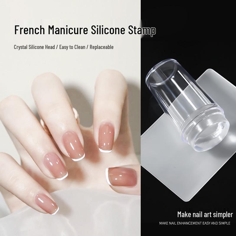 Kemei Clear Silicone Nail Stamping Set for Quick French White Edge Design