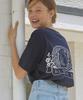 NONLOCAL Silhouette Back Point T-Shirt - Navy