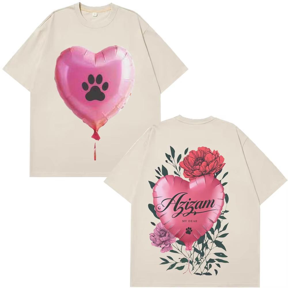 

Ed Sheeran Azizam Heart Balloon Graphic Tee Cotton Casual -shirts with Short Sleeves Men s Clothing Fashion Print O-Neck T-shirt 4XL