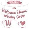 Welcome Home Baby Girl Banner - Pink Baby Shower Decorations for Girl, Gender Reveal Baby Shower Ide Outside Decoration Rose Gold Glitter