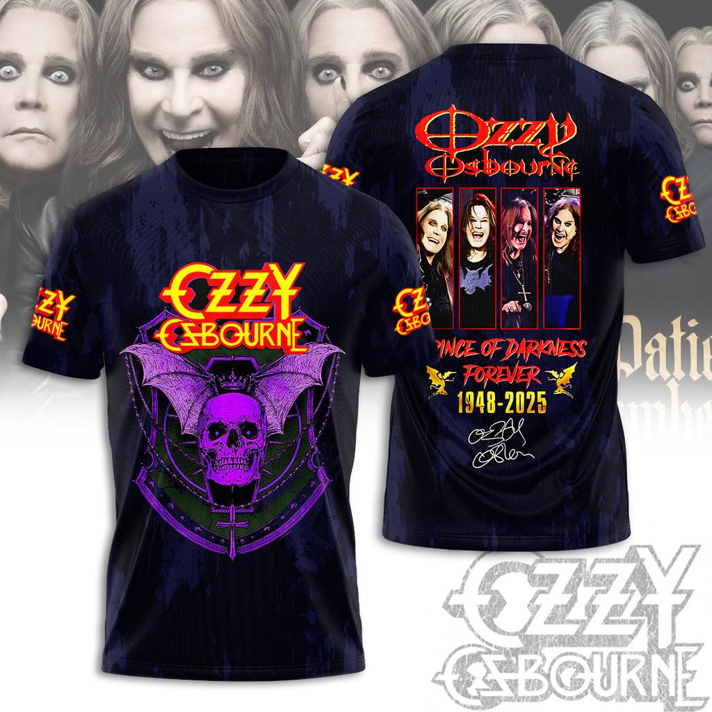 T-shirt Stampata 3D Hot Rock Ozzy Band per Uomo e Donna, T-shirt Sportiva Girocollo Hip Hop a Maniche Corte, Abbigliamento da Uomo