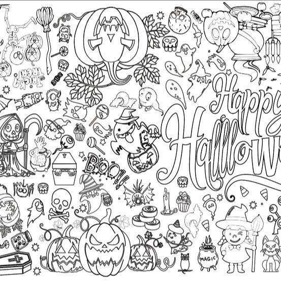 Children's Halloween Party Coloring Paper Tablecloth Decoration