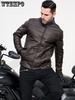 Men's Retro PU Leather Jacket - Chic Multi-Pocket Motorcycle Soft-shell Jacket - For Spring & Fall Stylish Outerwear for Casual & Motorcycle Riding
