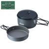 LOGOS LOGOS Drainer Cookware Set 81210211 Gray [Pot] (Approx.) Diameter 16.5cm X Height 8.2cm / Total Length 25cm Camping Hard Anodized