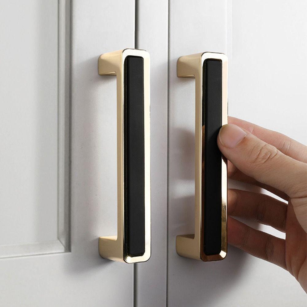 Zinc Zinc Zinc Alloy Zinc Zinc Zinc Alloy Drawer Handle Square Single Hole Black Gold Handle Cabinet Doors