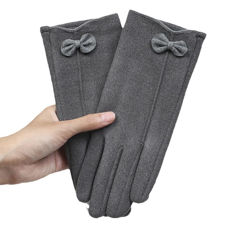 New Rabbit Velvet Touch Screen Gloves Ladies Electric Car Velvet Warm Touch Screen Outdoor Sports Cycling In Spring and Autumn and Winter.