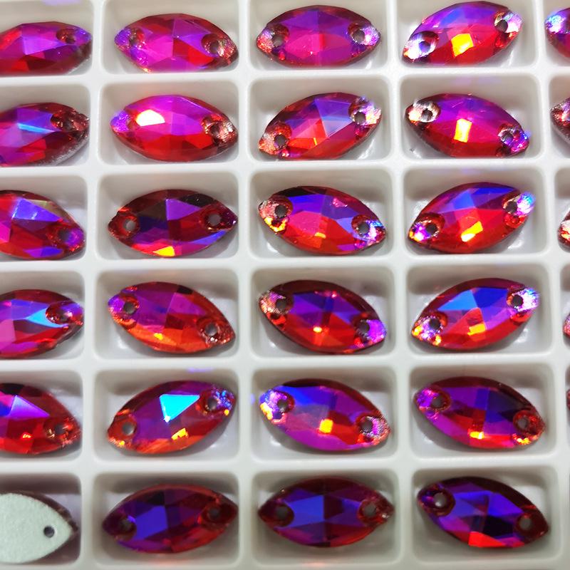 Premium Flat-Bottomed Double-Hole Glass Sewing Drill and Rhinestone Stickers for DIY Clothing, Shoes, Hats, and Bags.