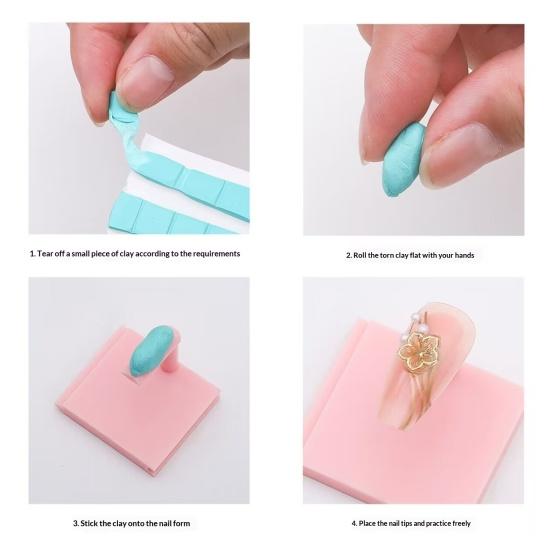 10Pcs Nail Practice Stand Fake Nail Tips Holder DIY Home Salon Nail Art Display Stand Beginner Manicure Painting Practice Base