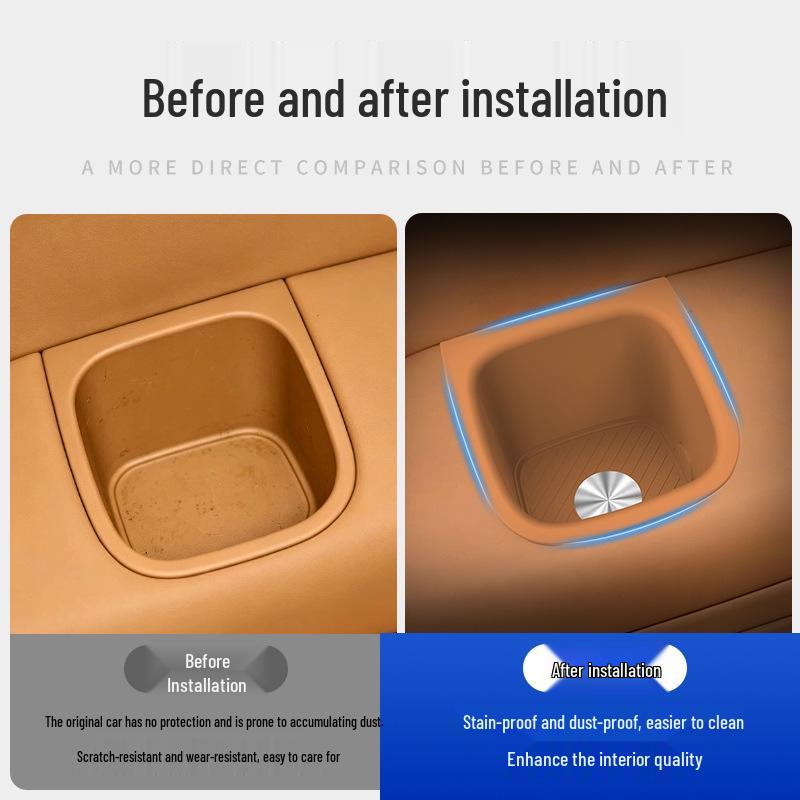 Leapmotor D19 Three-Row Silicone Water Cup Mat - Anti-Slip, Anti-Scratch Rear Holder Protector.