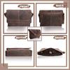 Pánská 18palcová Retro Buffalo Hunter Leather Laptop Messenger Bag Kancelářský kufřík