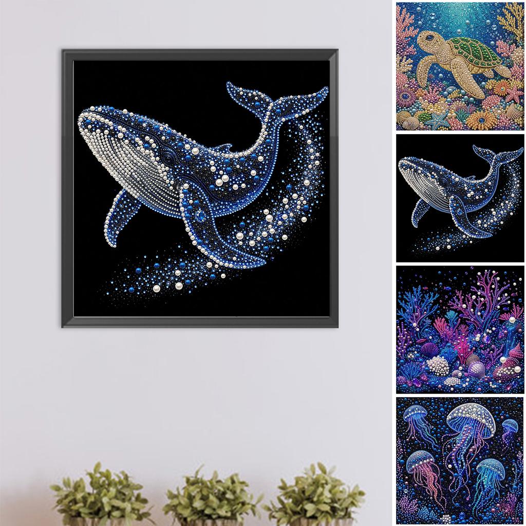 DIY Framed Pearl Art Painting with Frame 11.81x11.81In Pearl Gem Paintings Picture Arts Craft for Home Wall Decor