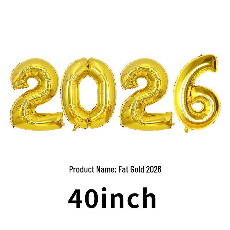 2026 Large Foil Number Balloons Set: 32'' & 40'' for New Year's Celebrations