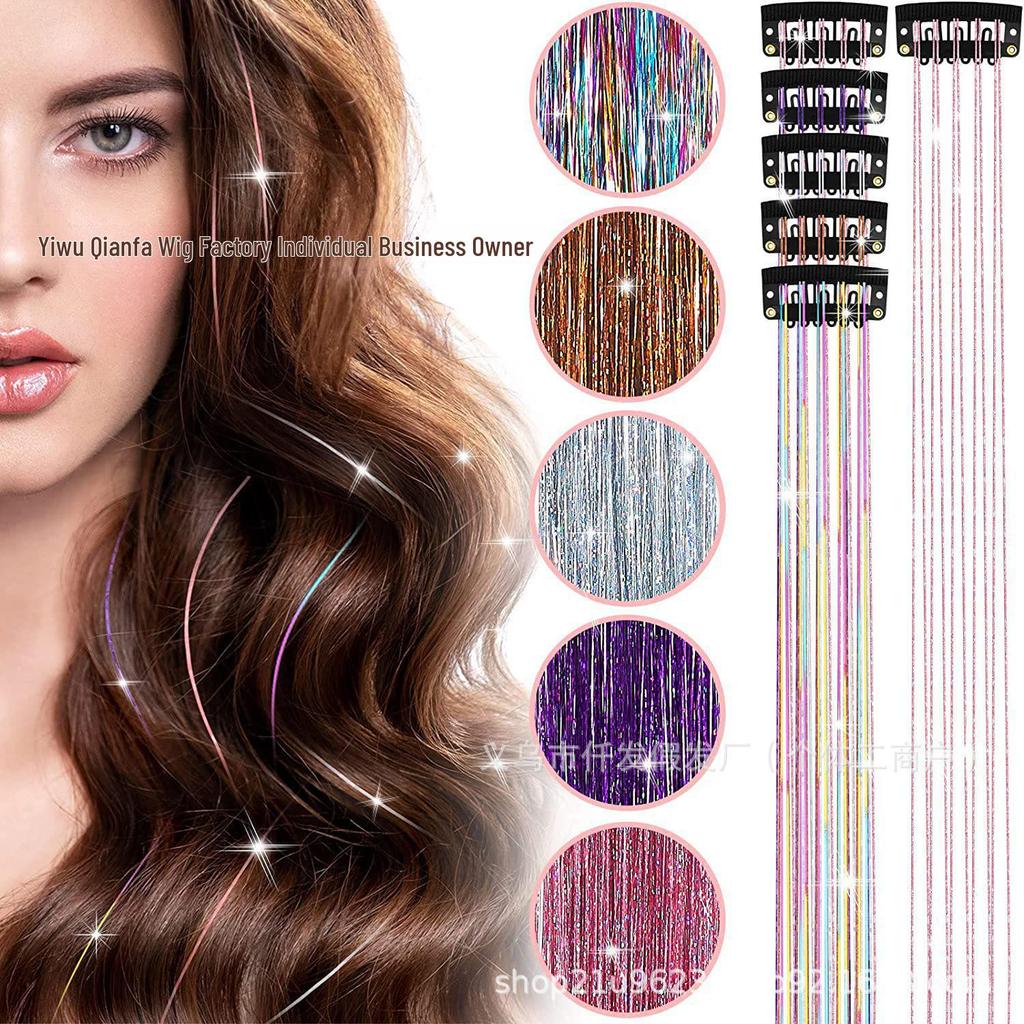 Χρυσές επεκτάσεις μαλλιών με πούλιες - Μεταλλικά κλιπ κορδέλας ευρωπαϊκού και αμερικανικού τύπου για περούκες πάρτι