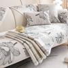 Summer Printed Ice Silk Sofa Cover Anti-slip Skin Friendly Living Room Sofa Cooler Cushion Sofa Cover Fabric Seat Cushion Cover