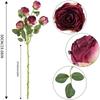 Artificial Roses,4pcs 20Heads Faux Roses Silk Fake Roses with Stem for DIY Wedding Bouquet Floral Arrangements Home Party Centerpiece Decoration
