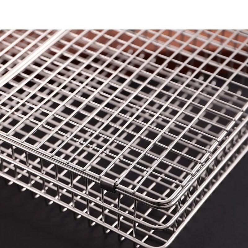 Coș pentru grătar BBQ din oțel inoxidabil cu mâner detașabil