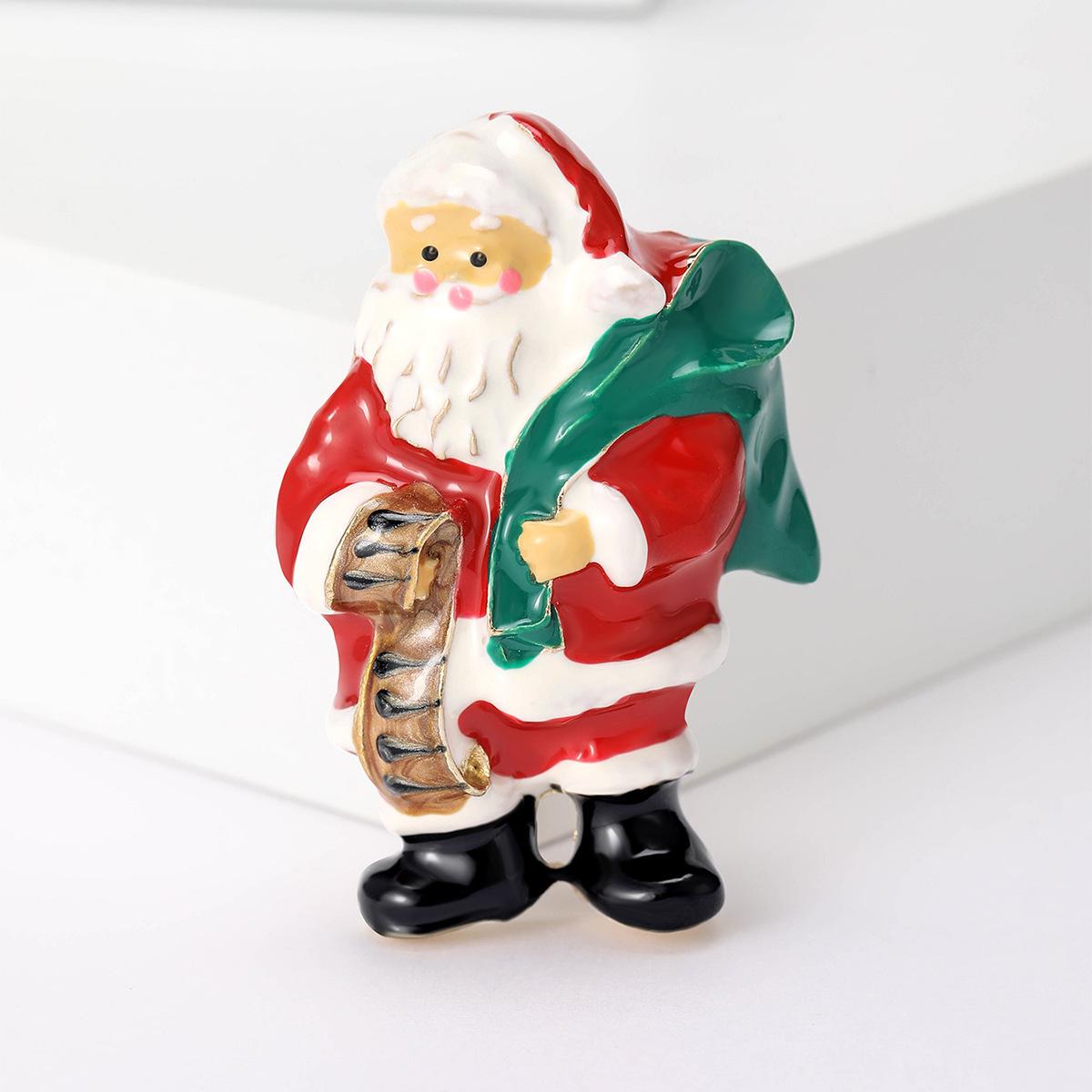 

Новая модная эмалевая капельная масляная трехмерная брошь Санта-Клауса, аксессуары для одежды, булавка, подарок красный