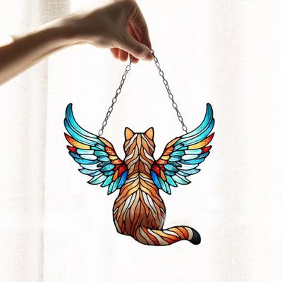 Farebná mačka Dekorácia na zavesenie na okno Predné dvere Záves na stenu Akrylátové mačiatko Prívesok so zvieratkami Vianočný darček