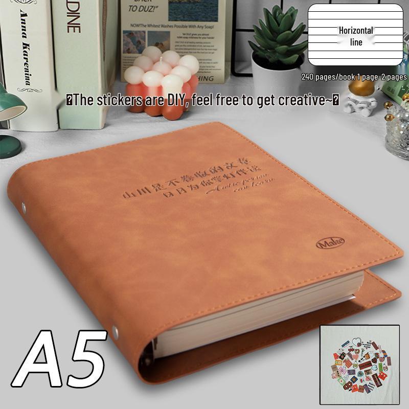 Notizbuch im Ins-Stil aus weichem Leder: B5 & A5 Leerer Tagesplaner für Schüler