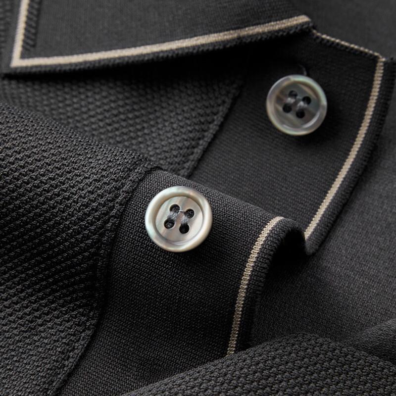 Polo da uomo a maniche corte in misto cashmere e seta