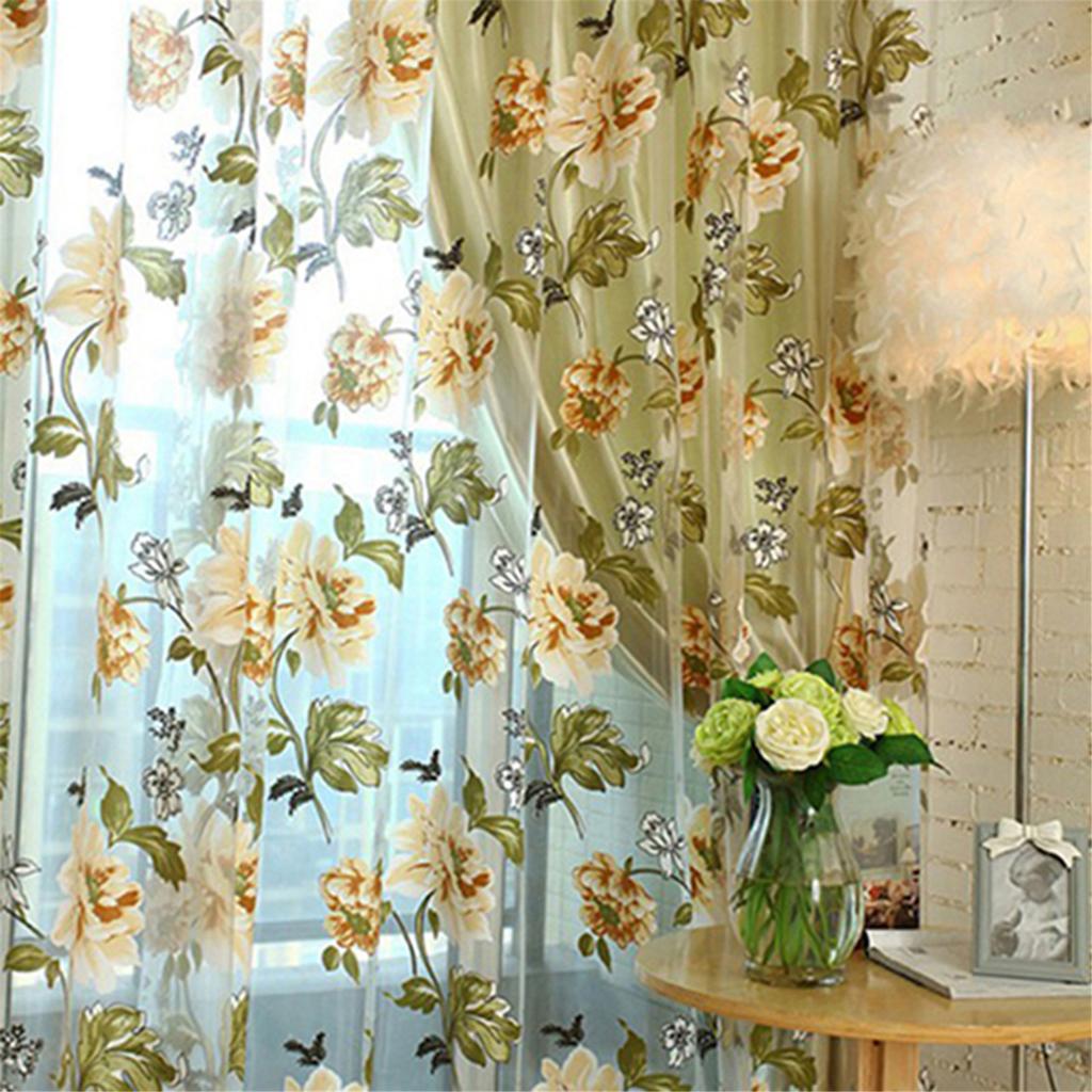 Home Textile Flower Embroidered Chinese Fabric Tulle Sheer 3D Window Curtain