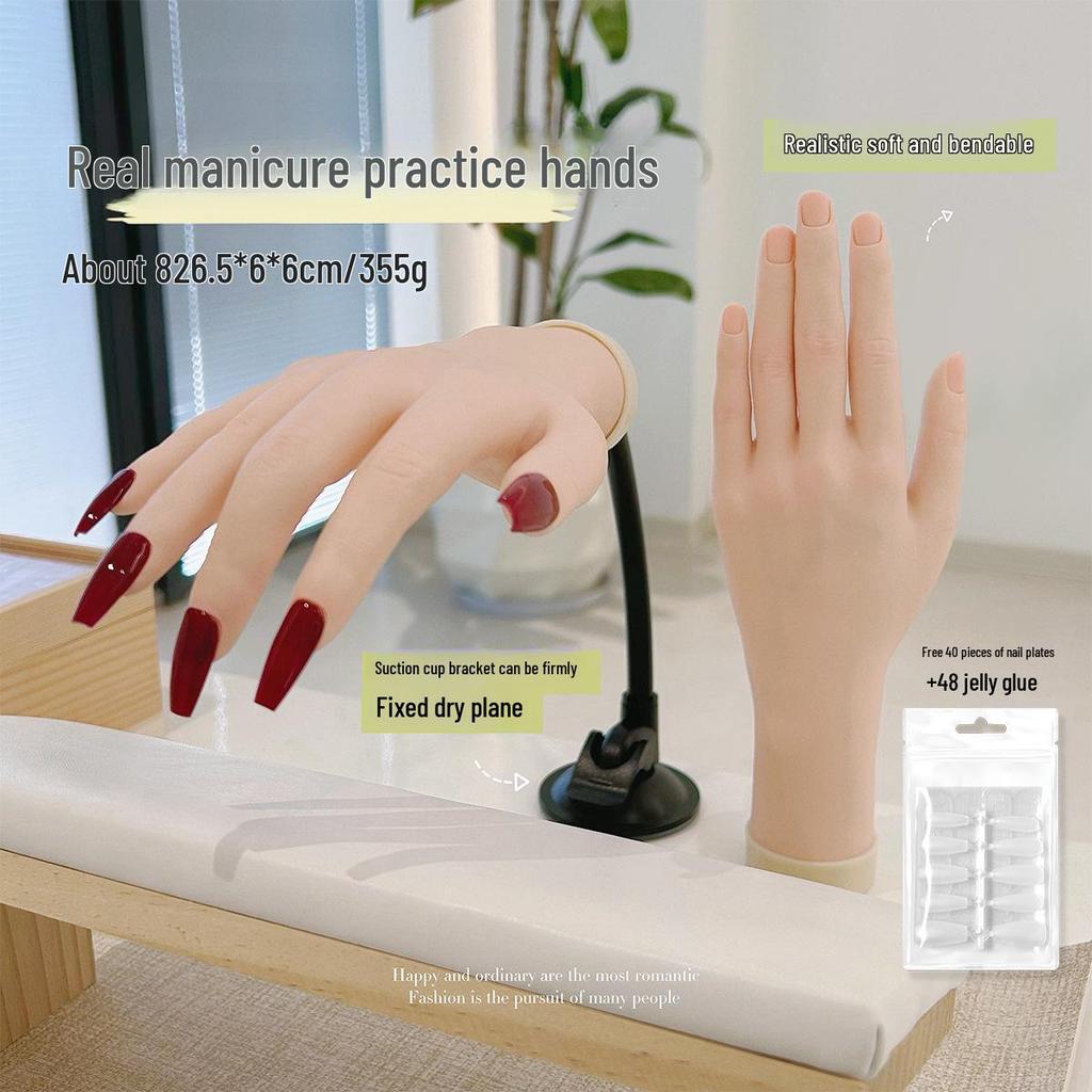 Bendable Wearable Manicure Practice Hand Model for Nail Display