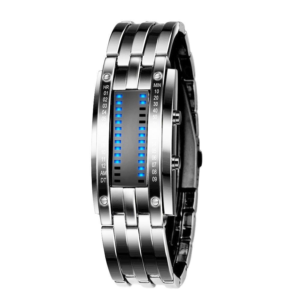 Binbond B0926 0926 Nuovo Orologio Digitale per Coppia Cinturino in Acciaio Inossidabile Impermeabile Moda Casual Orologio da Polso Elettronico per Uomini Donne