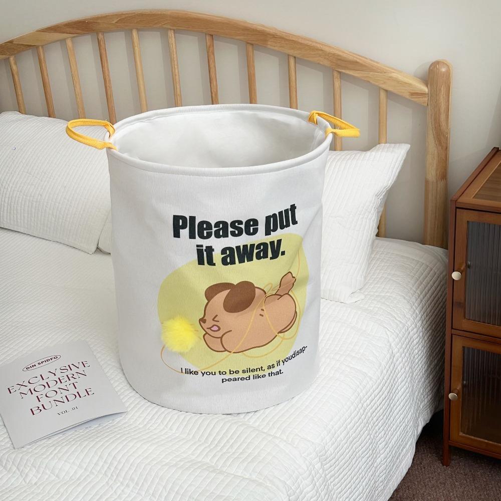 

Cartoon Laundry Basket Foldable Dirty Clothes Basket New Toys Storage Basket Household жовтий