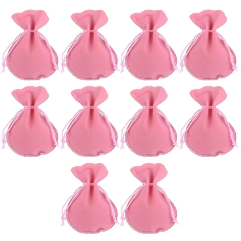 10 szt. Mini Kostki do Biżuterii Torebka na Karty Torebka na Prezenty Woreczek ze Sznurkiem Torebka do Wróżb Runami Torebka na Karty Tarota Woreczek Flanelowy do Przechowywania Kart do Gry