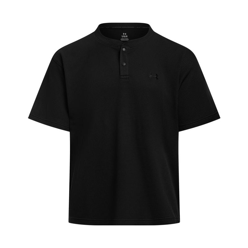 Under Armour WAFFLE HENLEY T Shirt Men s Black 6007562-001 3XL