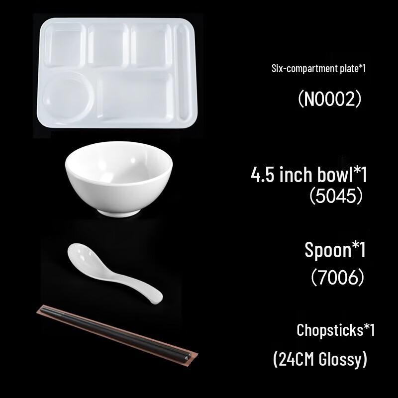 AVADEN Melamine 6-Compartment Plastic Dining Set