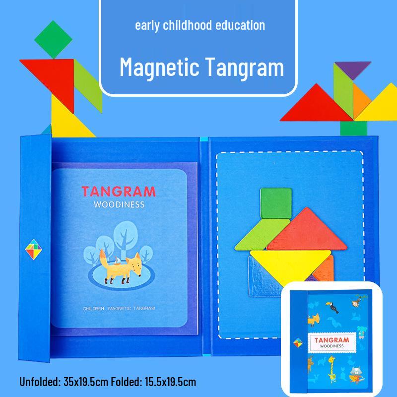 Portable Magnetic Tangram Puzzle Set for Kids - Educational Building Blocks for Early Learning