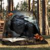 1pc Raven Art Print Throw Blanket Polyester Fiber, Lightweight Flannel, Soft & Warm, All Season Use for Outdoor, Camping Digital Print