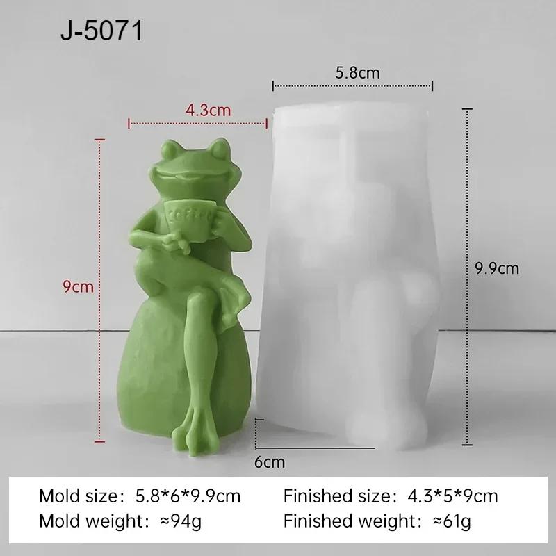 Series Cute Frog Candle Mold Aroma Gypsum Ornament Mold Handmade Silicone Candle Supplies