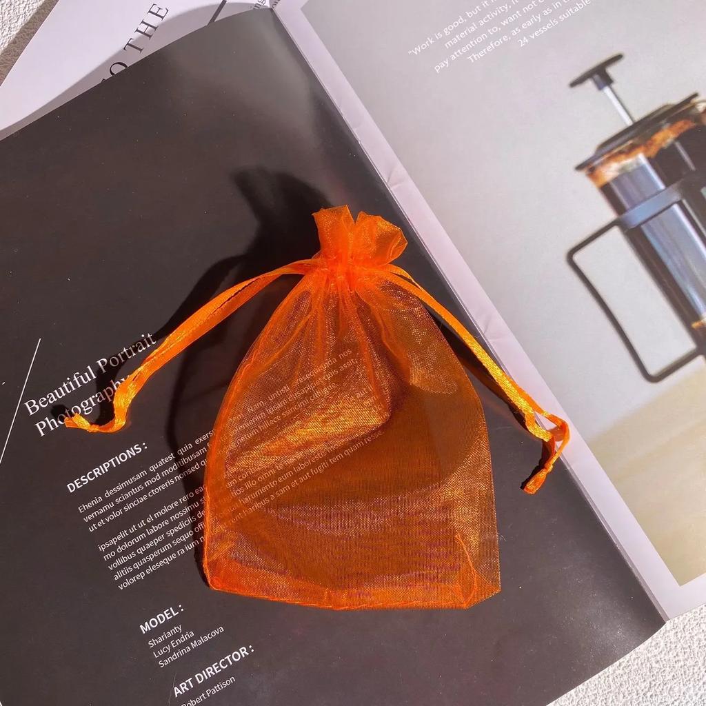 100 Farbige Transparente Garnbeutel Schmuck Süßigkeiten Geschenk Kosmetik Probeverpackungsbeutel Mehrere Größen Einfarbig Bündeltaschen