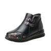 Lederstiefel mit Fleece, Verdickte warme Baumwollschuhe, Rutschfeste flache Stiefeletten
