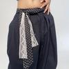 Retro Damstil Prickig Sidenscarf Bälte med Spets Midjekorsett - Perfekt till Jeans eller Kjola