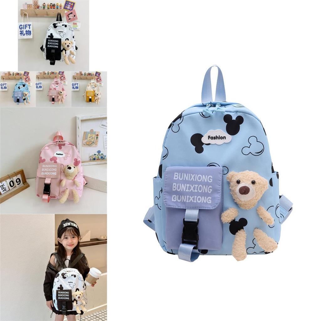 Adorable Cartoon Bear Backpack For Kids Stylish And Lightweight Oxford Cloth School Bag