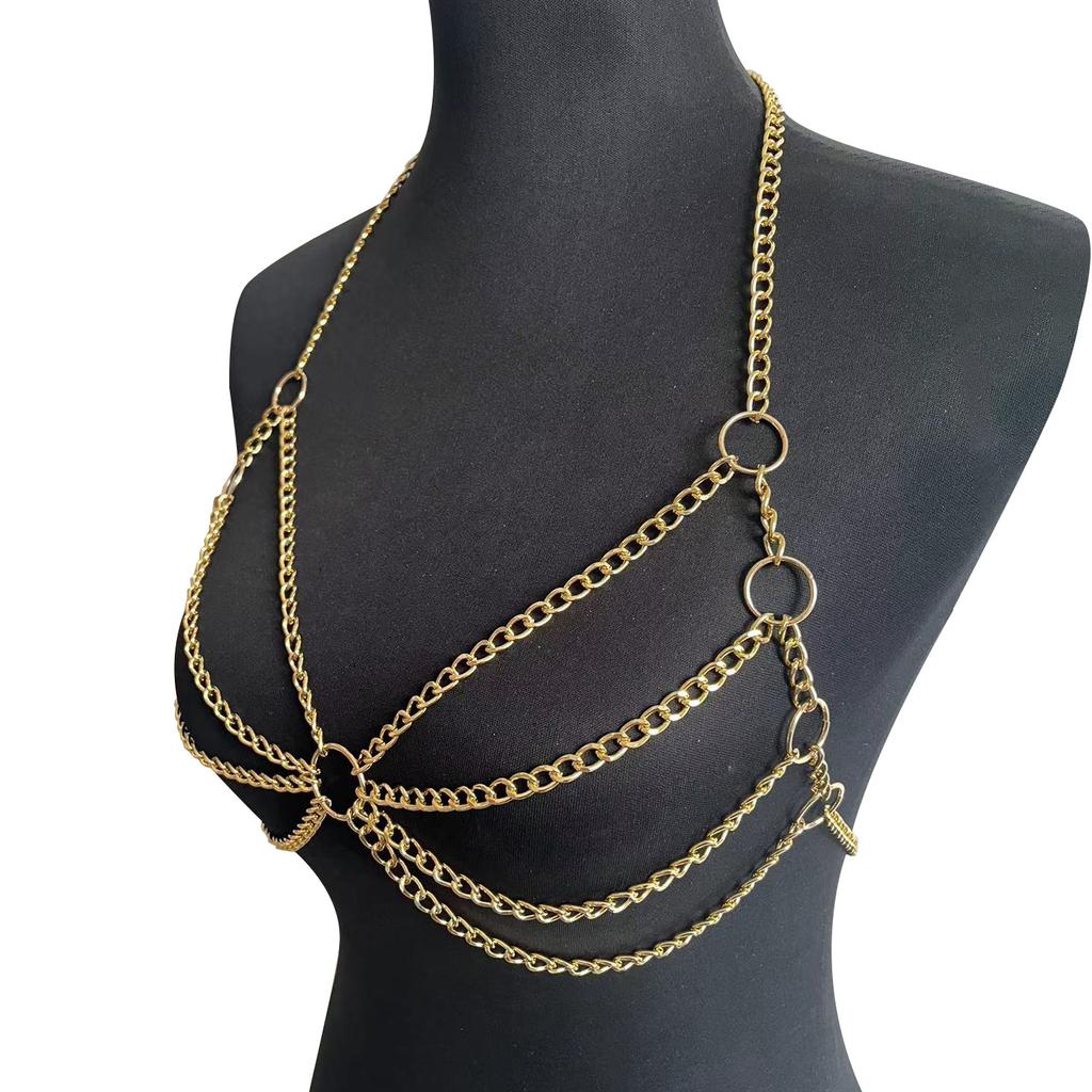 Metal Chain Bra Harness Chest Chain Beach Body Chain For Woman New Fashion Body Jewelry