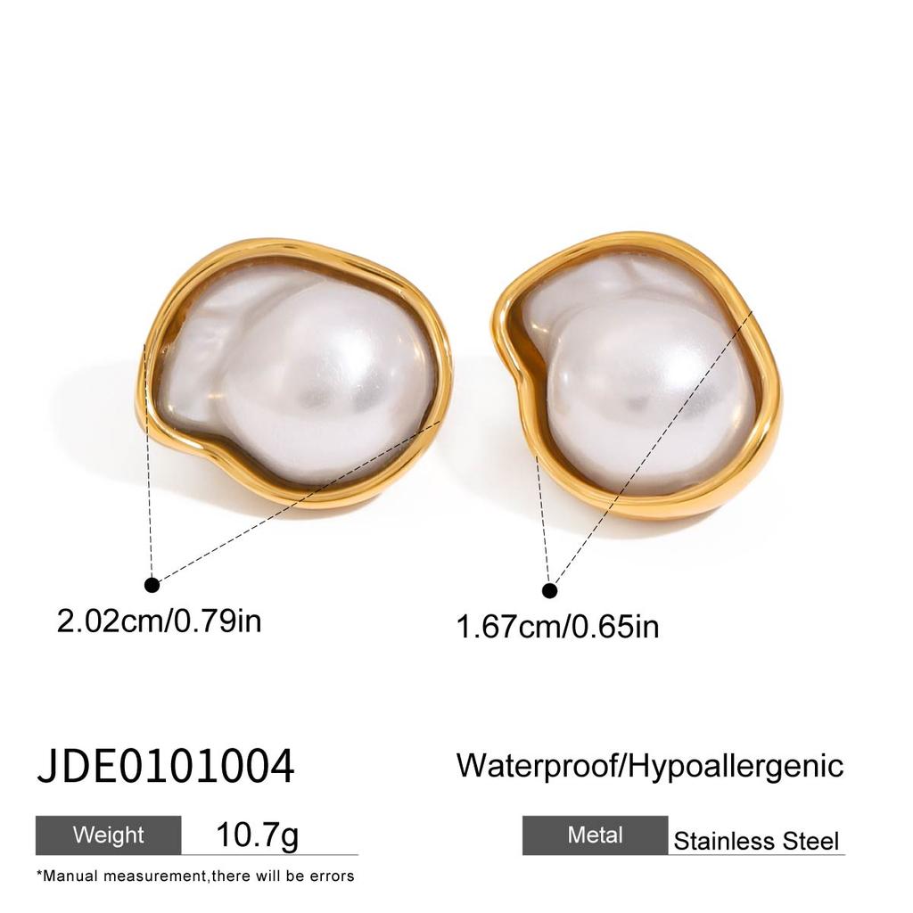 Youthway Elegant Minimalist Stainless Steel Irregular Baroque Imitation Zircon Earrings Necklace Rings Set Women Zircon Gift