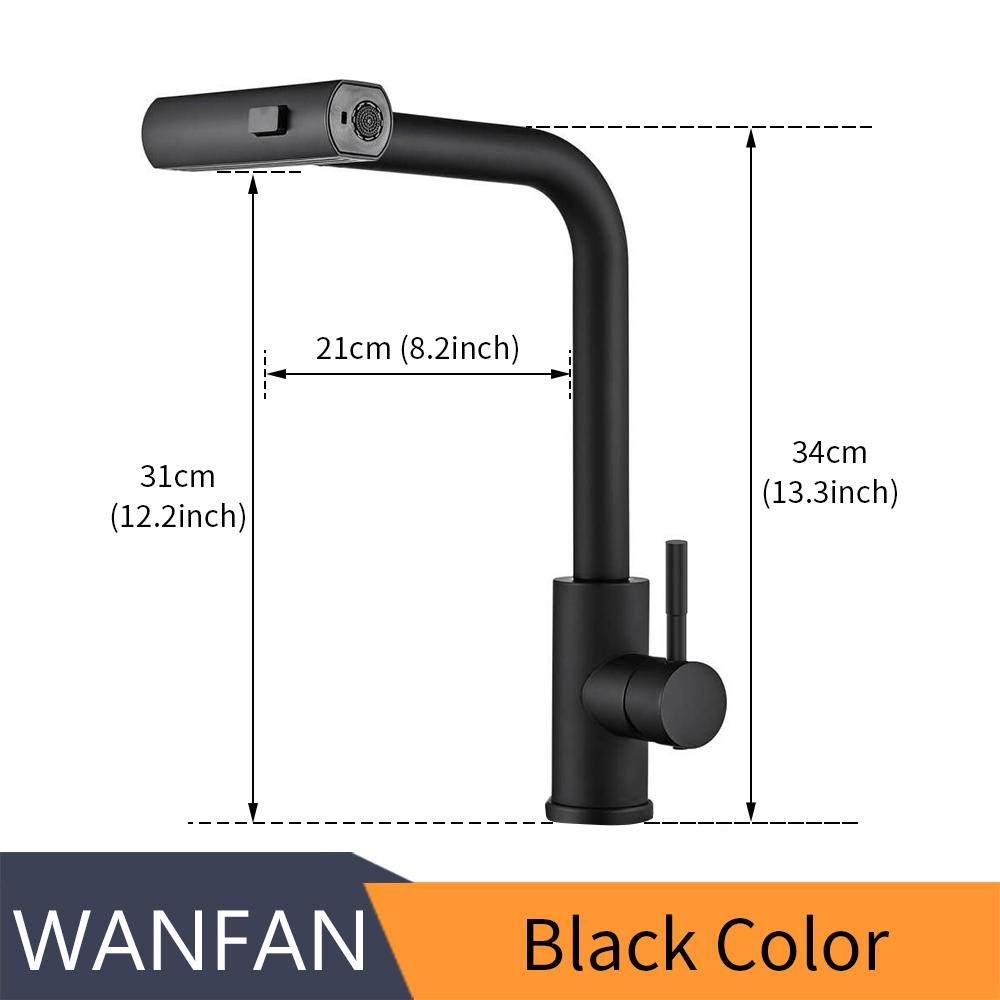 4 Modes Waterfall Kitchen Faucet Stream Sprayer Stainless Steel Hot Cold Single Hole Deck Mounted Water Sink Mixer Wash Tap 3668
