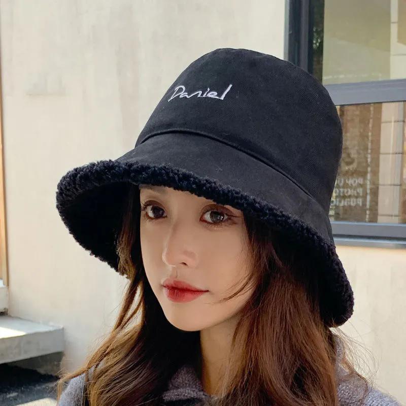 WTEMPO Women's Autumn Winter Lamb Wool Plush Cute Bomber Hats Removable Thickened Solid Color Ear Protection Bucket Hats