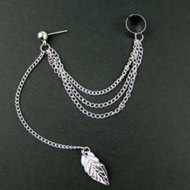 

Мода Индивидуальность Металлическая Клипса для Ушей Одиночный Лист Кисточка Серьги Кафф Женщины Девушки Зацепляющиеся за Ухо Каффы Модная Бижутерия Серьга Silver 1pcs