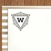 Printtoo W Alphabet Monogram Initial Triangle Swirl Border Office Stationary R-40 Self Inking Rubber