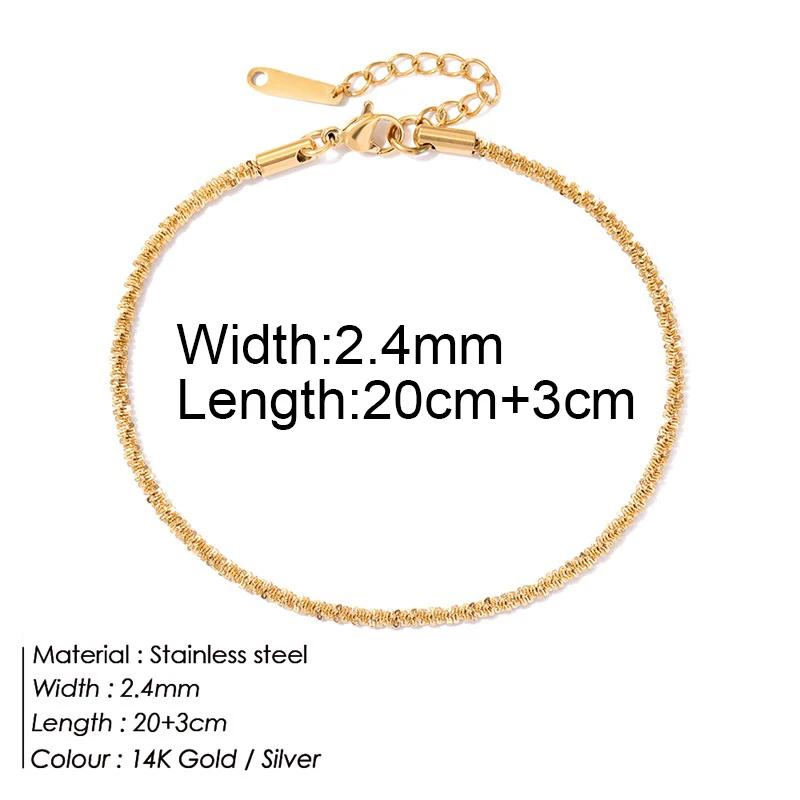 Stainless Steel Delicate Anklet for Women Gold Color Chain Anklet Bracelets On The Leg Do Not Fade Anklet Jewelry Women 2025 New