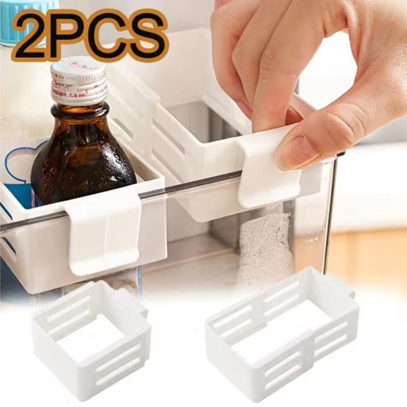 Plastic Retractable Storage Box Partition Plate For Refrigerator Side Door Sorting Storage Classification Grid Clip Organize