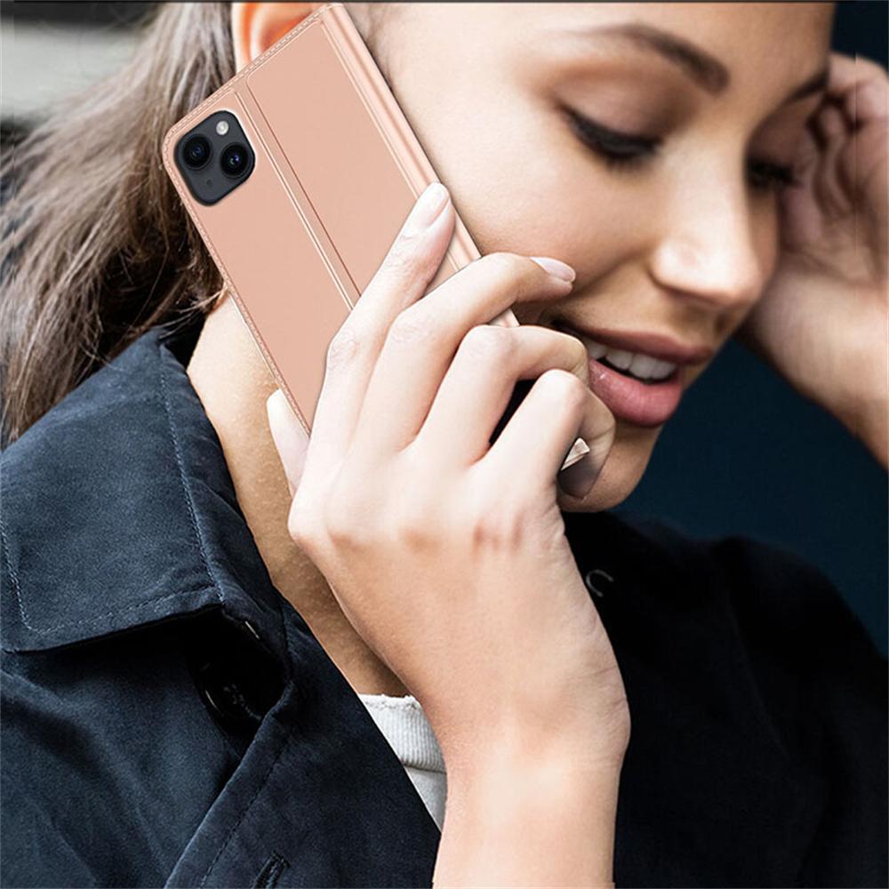 For iPhone 14 Case Magnetic Closure Leather Phone Cover Card Holder Viewing Stand