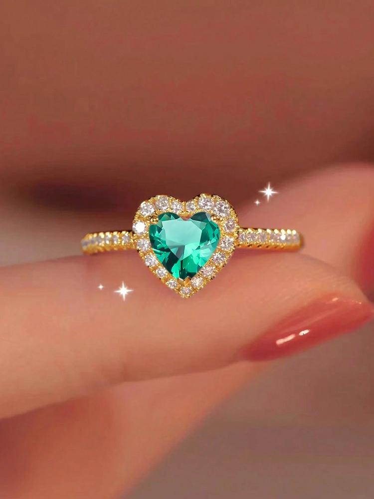 Gorgeous Zircon Shiny Love Heart Ring for Women Engagement Wedding Real 925 Silver Luxury High Quality Fine Jewelry